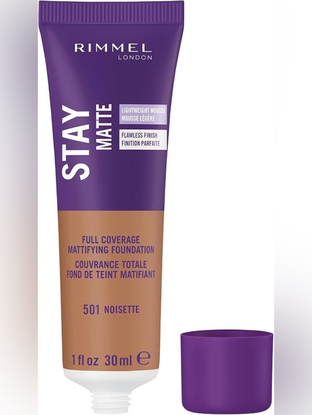 Rimmel London Stay Matte Liquid Mousse Foundation in shade 501 Noisette